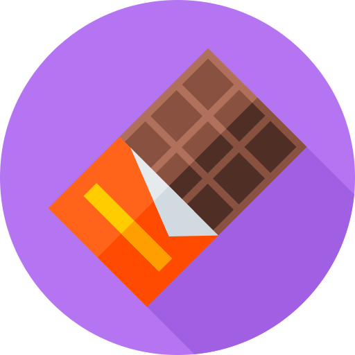 barretta di cioccolato Flat Circular Flat icona