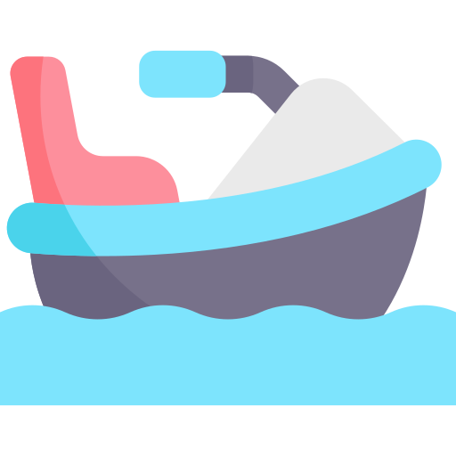 skuter morski Kawaii Flat ikona