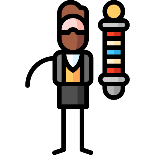 Barber Puppet Characters Lineal Color icon