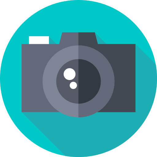 kamera Flat Circular Flat ikona