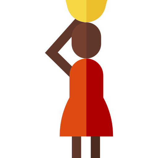femme africaine Basic Straight Flat Icône