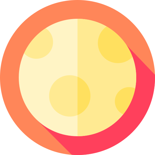 luna llena Flat Circular Flat icono