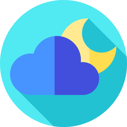 Cloudy night Flat Circular Flat icon