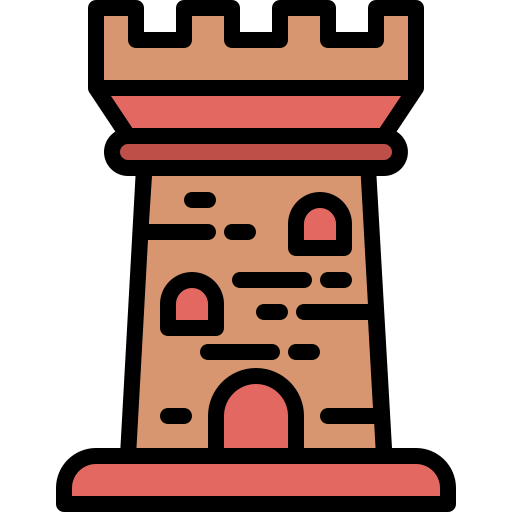 torre del castello Generic Outline Color icona