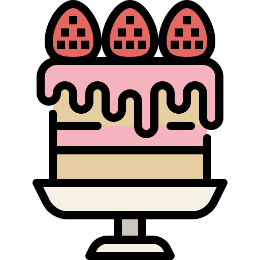ciasto truskawkowe Generic Outline Color ikona