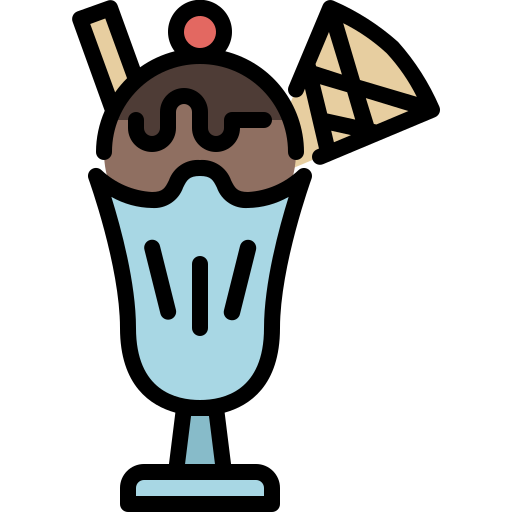 helado con frutas y nueces Generic Outline Color icono