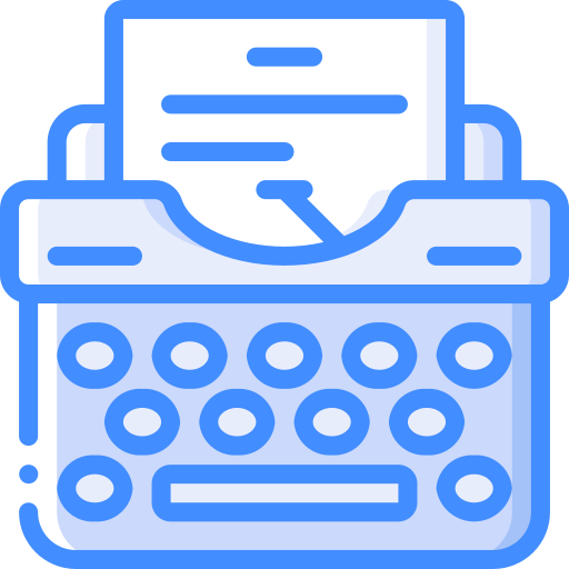 máquina de escrever Basic Miscellany Blue Ícone