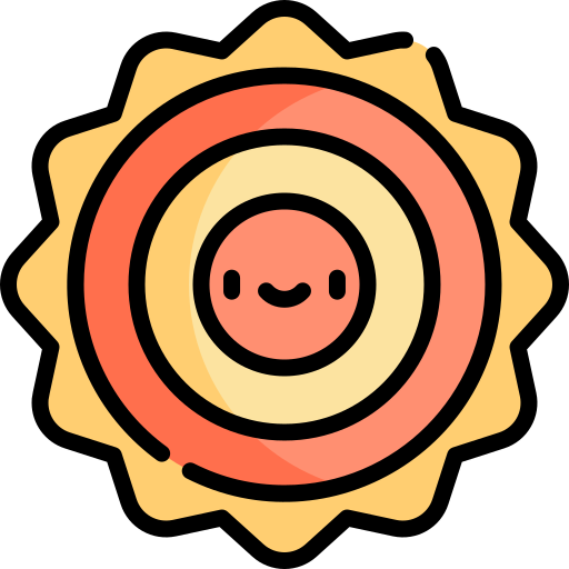 Sun Kawaii Lineal color icon