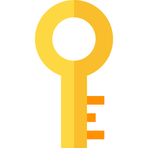 Door key Basic Straight Flat icon