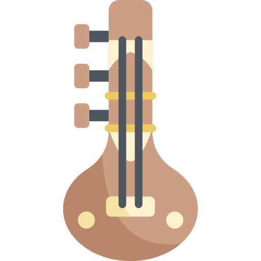 instrument hinduski Kawaii Flat ikona