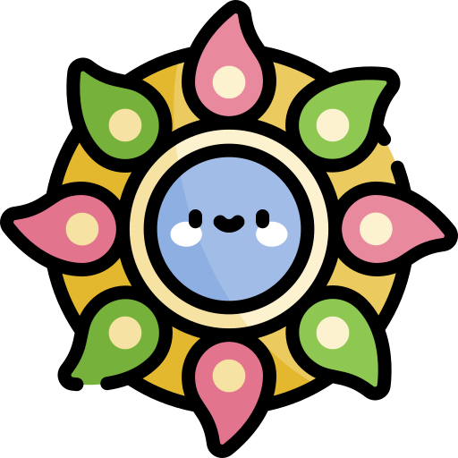 rangoli Kawaii Lineal color icono