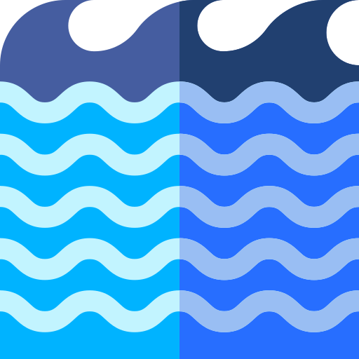 Sea waves Basic Straight Flat icon