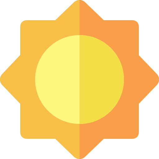 słońce Basic Rounded Flat ikona