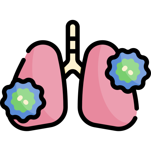 cáncer de pulmón Kawaii Lineal color icono