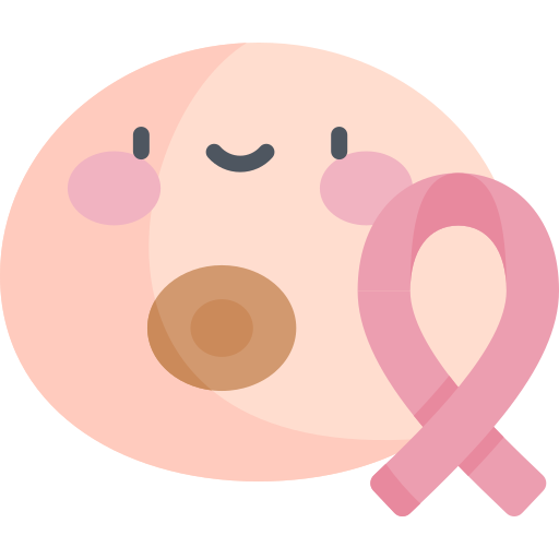 cáncer de mama Kawaii Flat icono