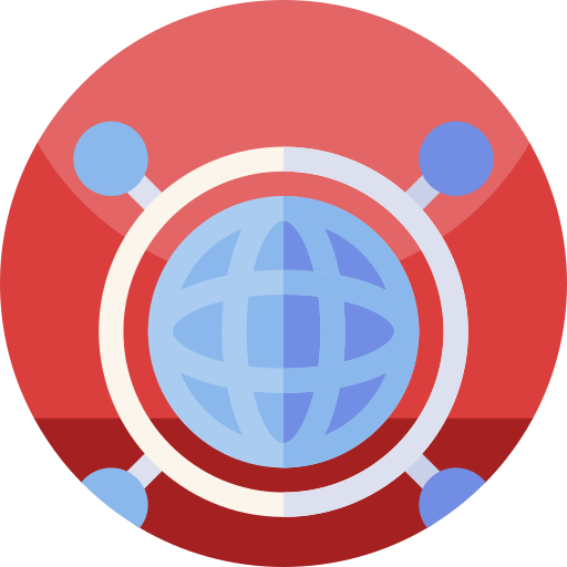 글로벌 네트워크 Geometric Flat Circular Flat icon