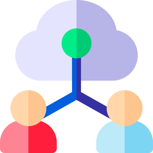 cloud netwerk Basic Rounded Flat icoon