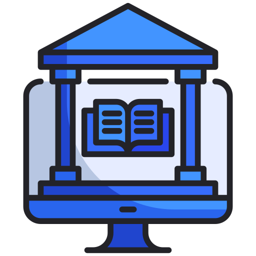 biblioteca en línea Generic Outline Color icono