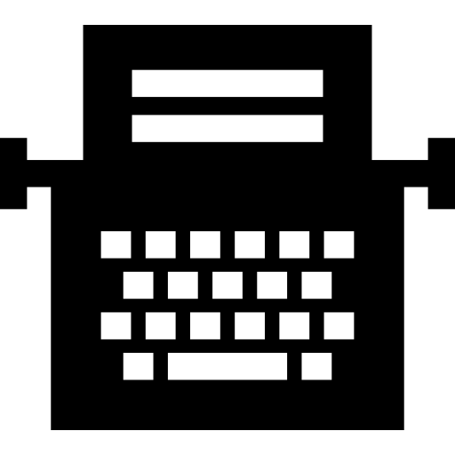 macchina da scrivere Basic Straight Filled icona