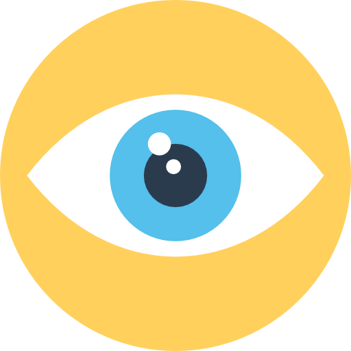 oog Flat Color Circular icoon
