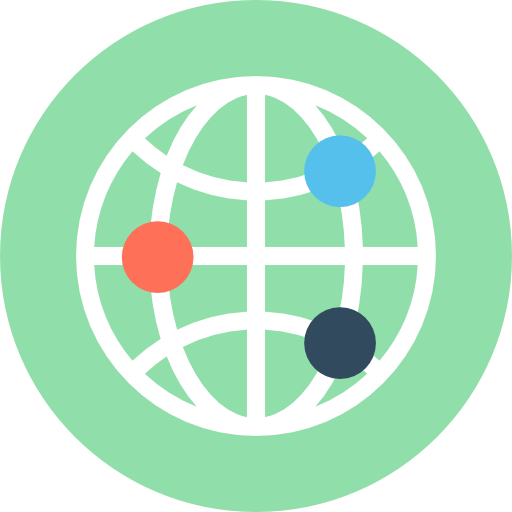 À l'échelle mondiale Flat Color Circular Icône