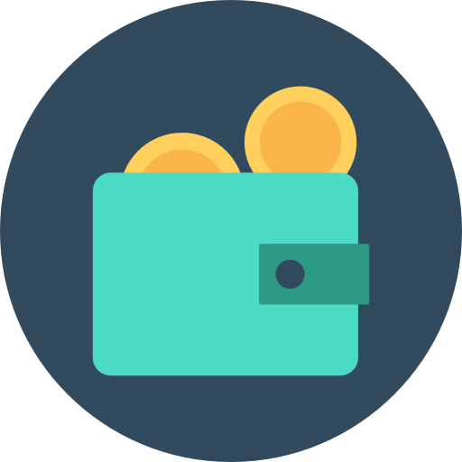 財布 Flat Color Circular icon