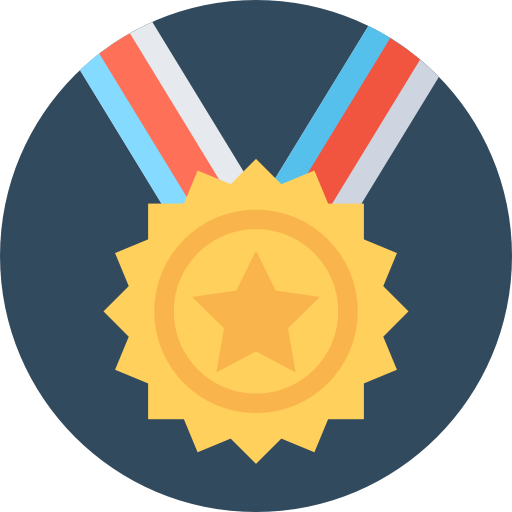 médaille Flat Color Circular Icône