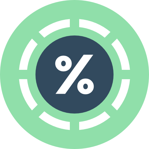 Percentage Flat Color Circular icon