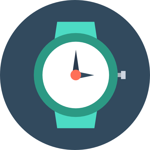 zegarek na rękę Flat Color Circular ikona