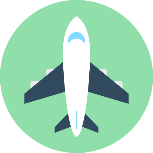 飛行機 Flat Color Circular icon