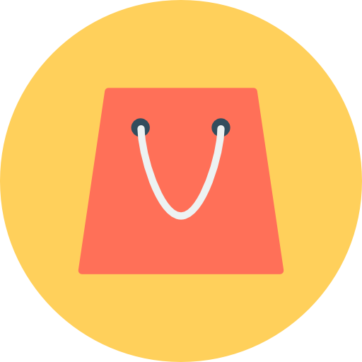 쇼핑백 Flat Color Circular icon