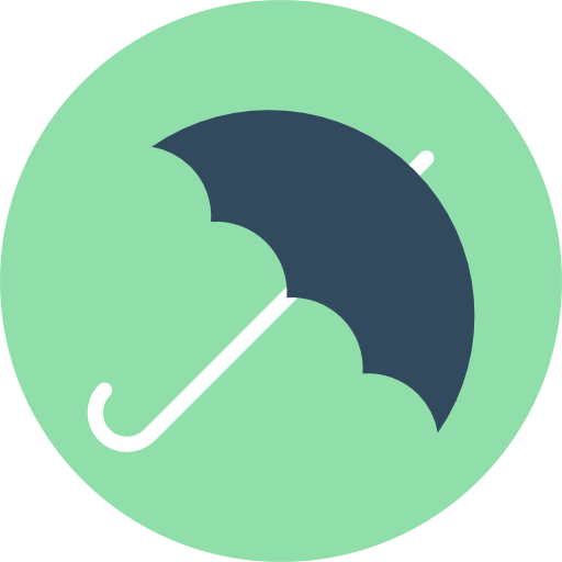 우산 Flat Color Circular icon