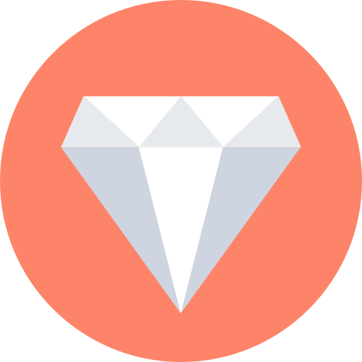 diamant Flat Color Circular Icône