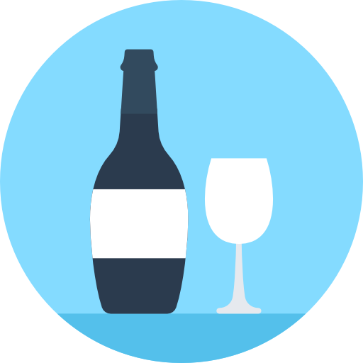wino Flat Color Circular ikona