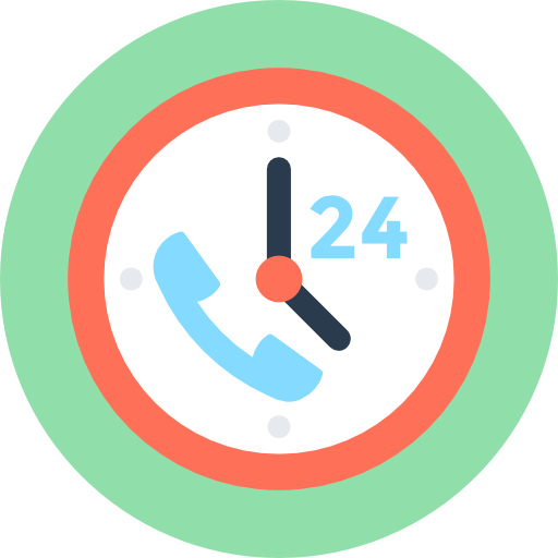 24時間 Flat Color Circular icon