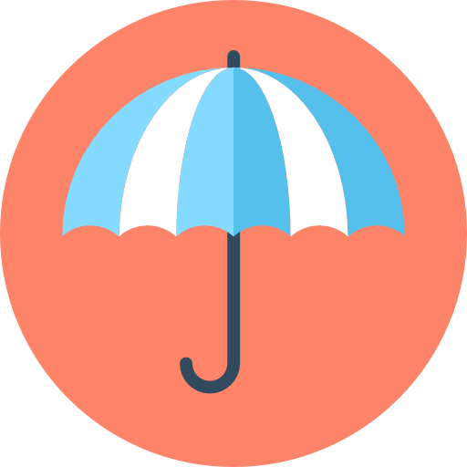 guarda-chuva Flat Color Circular Ícone