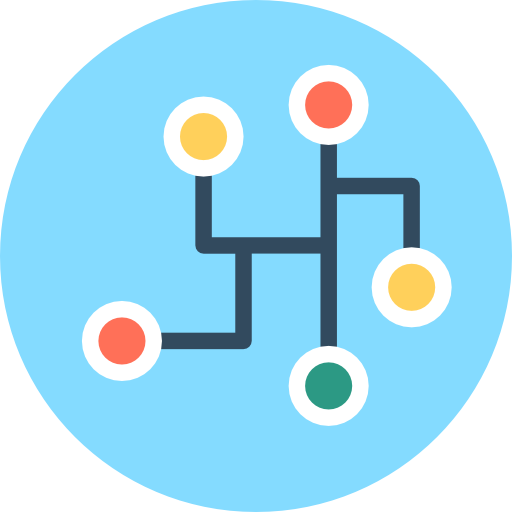 ネットワーキング Flat Color Circular icon
