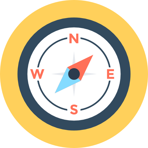 kompass Flat Color Circular icon