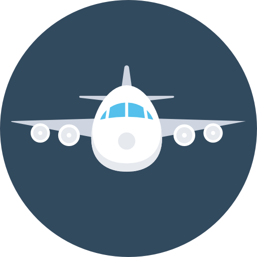 비행기 Flat Color Circular icon