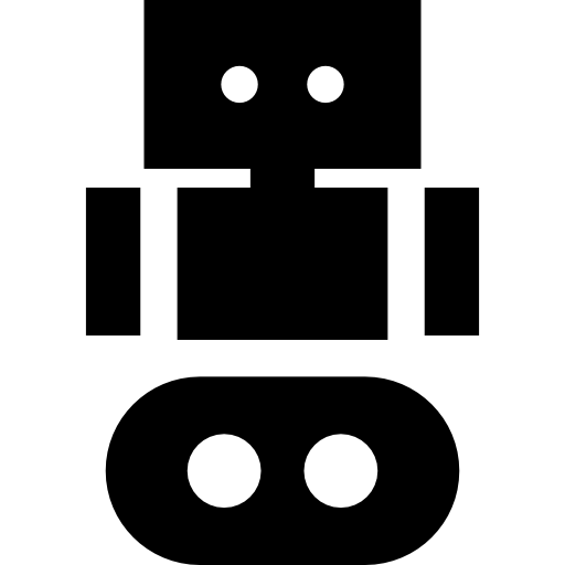 robot Basic Straight Filled icoon