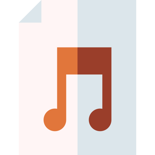 fichier de musique Basic Straight Flat Icône