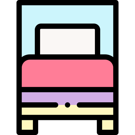 シングルベッド Detailed Rounded Lineal color icon