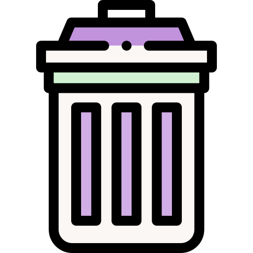 Trash bin Detailed Rounded Lineal color icon