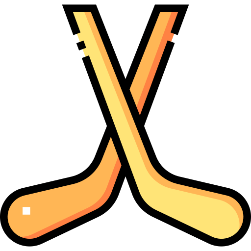 mazza da hockey Detailed Straight Lineal color icona