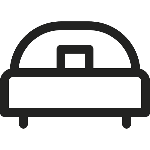 cama Basic Rounded Lineal icono