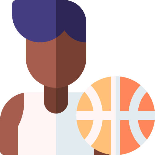 jugador de baloncesto Basic Rounded Flat icono