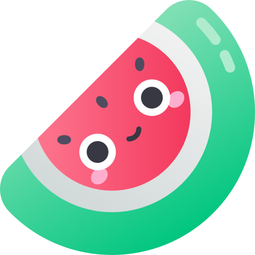 watermeloen Kawaii Star Gradient icoon