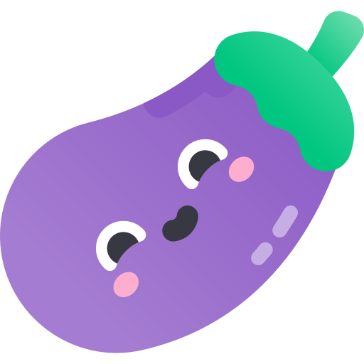 Eggplant Kawaii Star Gradient icon