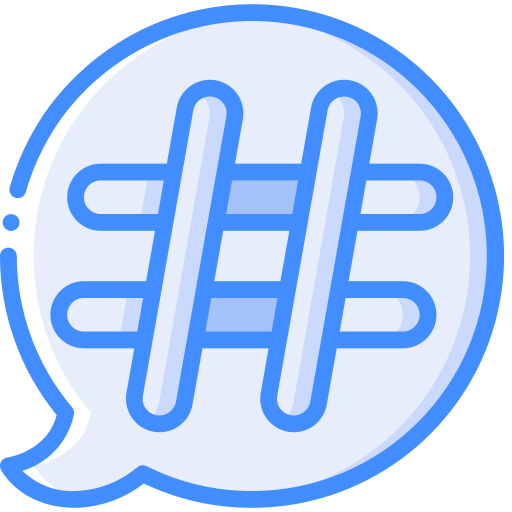 Hashtag Basic Miscellany Blue icon