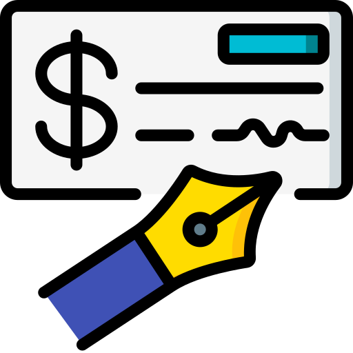 Cheque Basic Miscellany Lineal Color icon